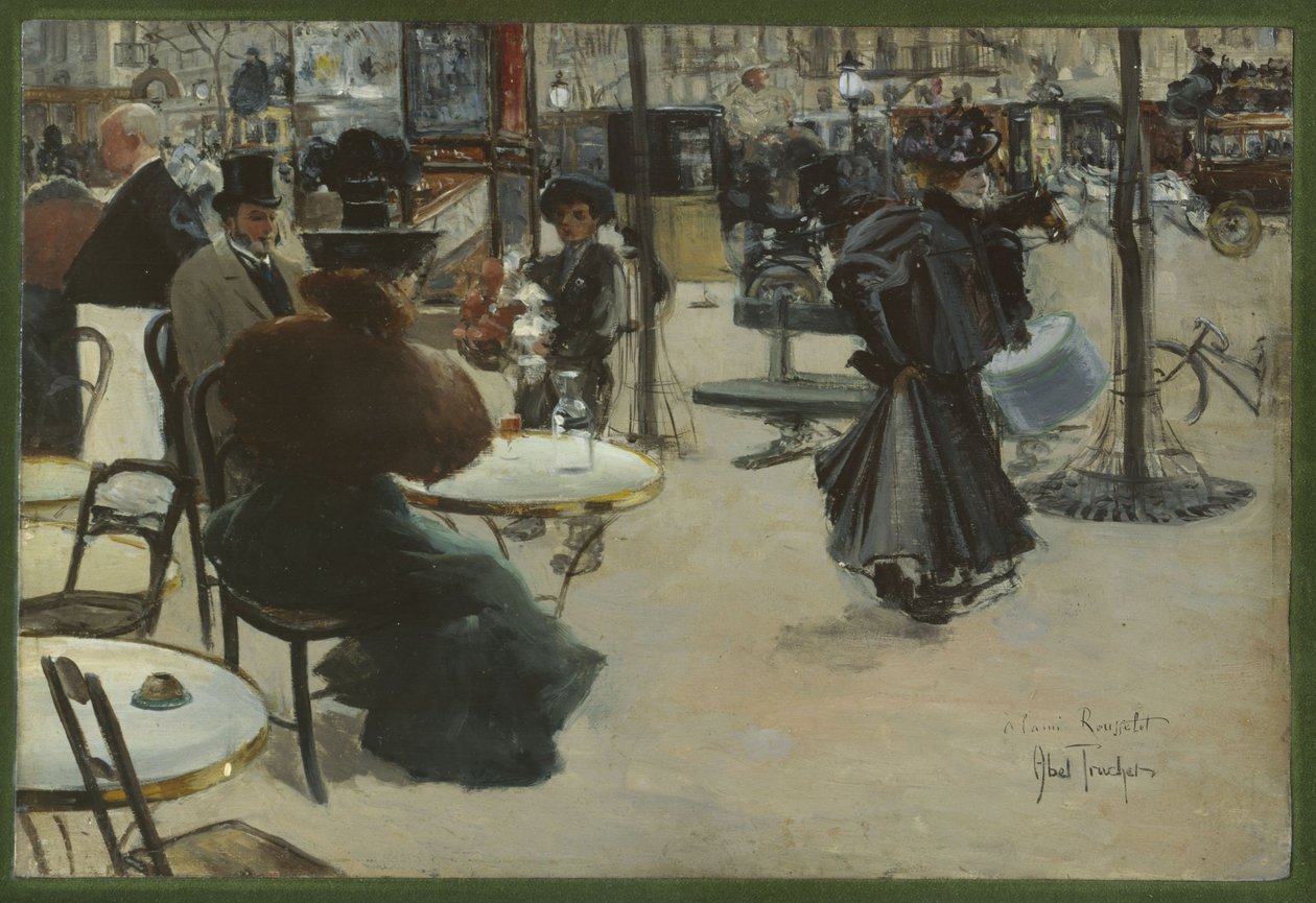 Pouliční scéna, známá také jako Terasa kavárny, asi 1895 (olej na dřevě) od Louis Abel Truchet
