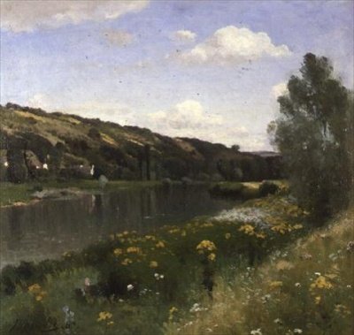 Říční krajina od Louis Alexandre Bouche