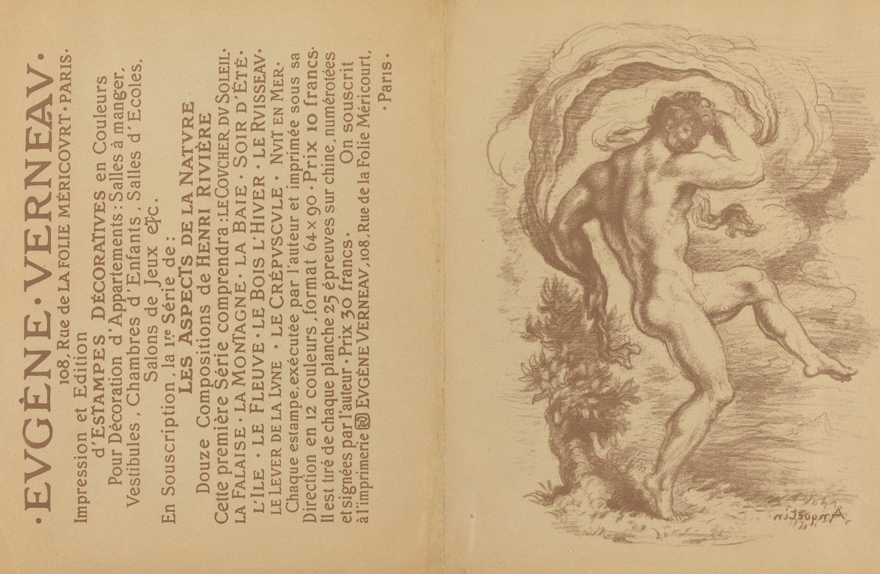 Tančící akt a reklama na dekorativní tisky Eugèna Verneaua [verso], 1897. od Louis Anquetin