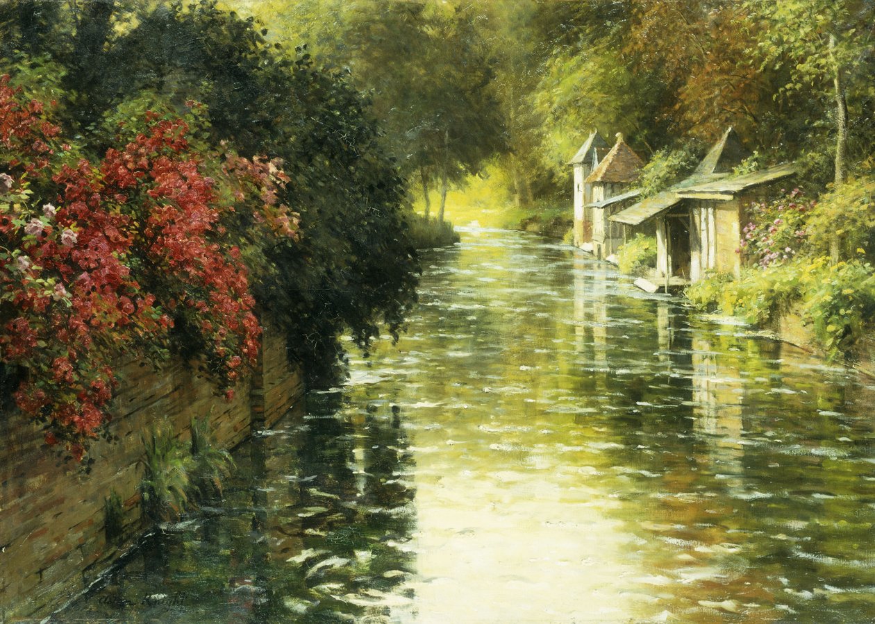 Francouzská říční krajina (olej na plátně) od Louis Aston Knight