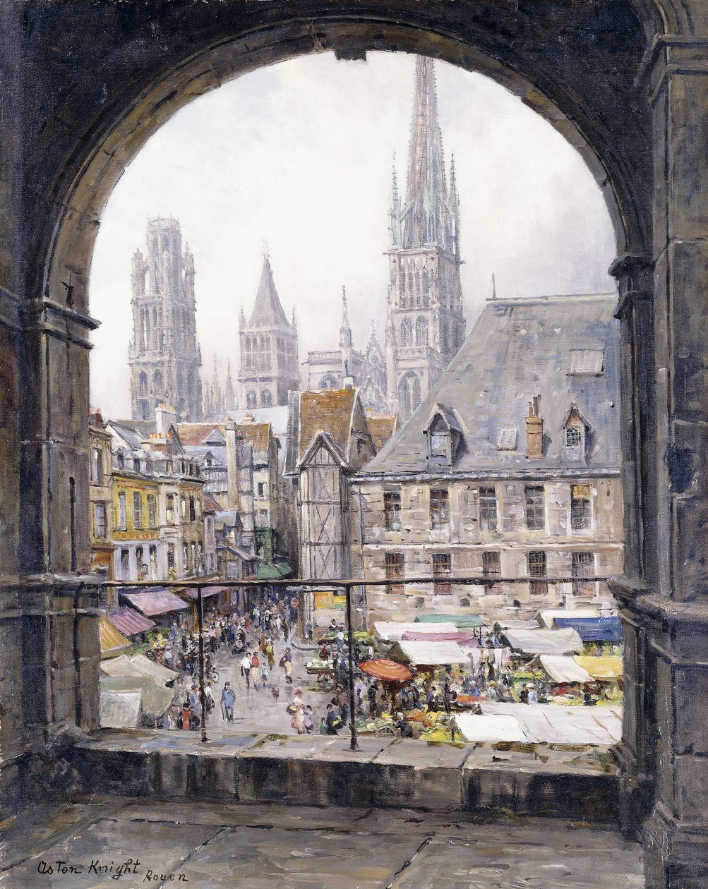 Tržiště, Rouen od Louis Aston Knight