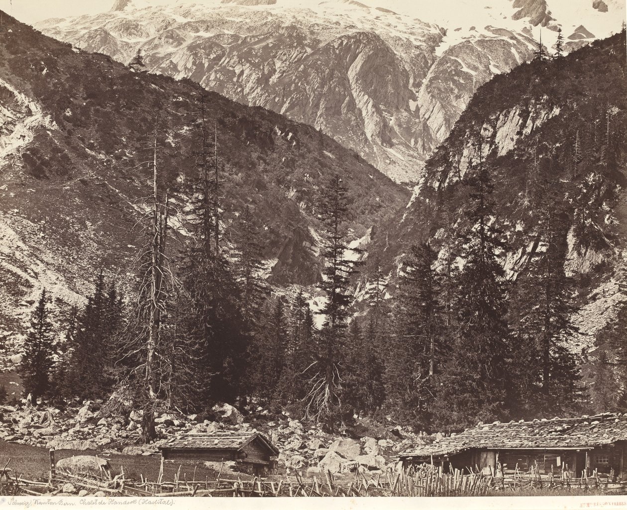 Chalet de Handeck, Hasli Valley, Canton Bern, Švýcarsko od Louis Auguste Bisson and Auguste Rosalie Bisson