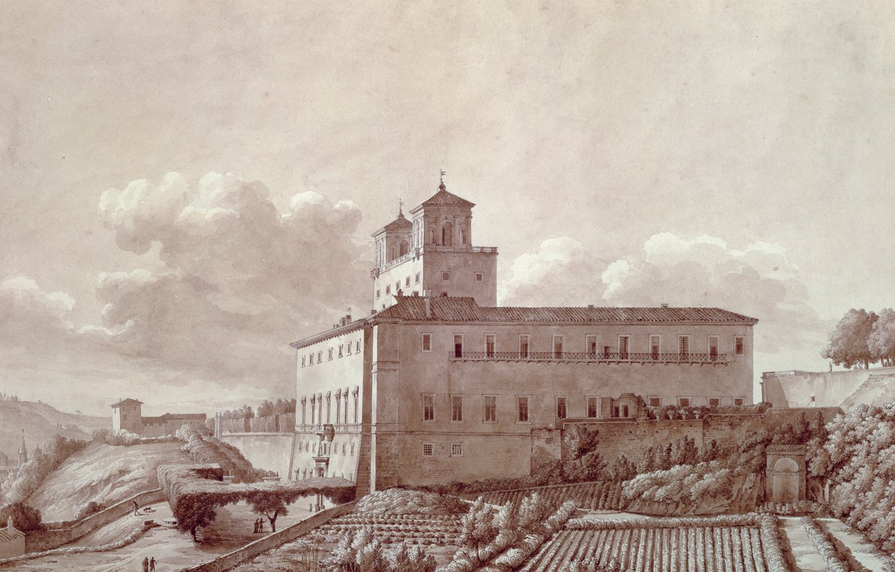 Villa Medici na Pincian Hill (Pincio) v Římě, Louis-Auguste Boileau (1812-1896), Itálie od Louis Auguste Boileau