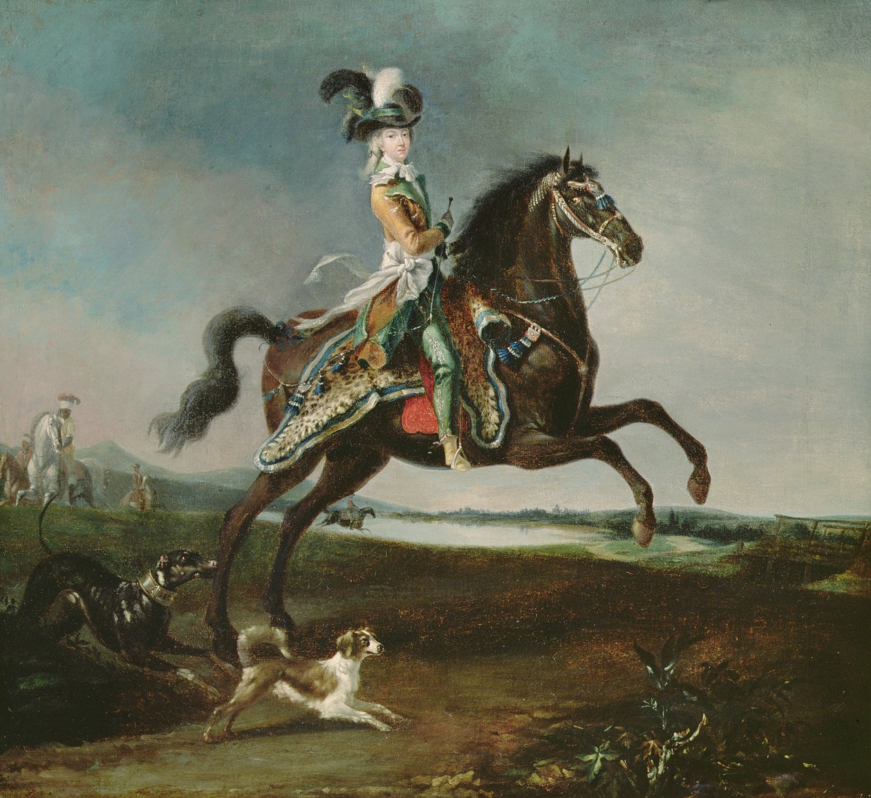 Jezdecký portrét Marie-Antoinetty (1755-93) v loveckém oděvu, 1783 od Louis Auguste Brun or Brun de Versoix