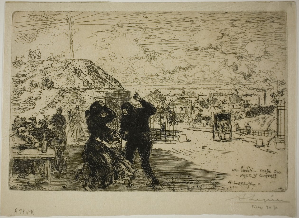 Pondělí, vstup do Prés-Saint-Gervais od Louis Auguste Lepère