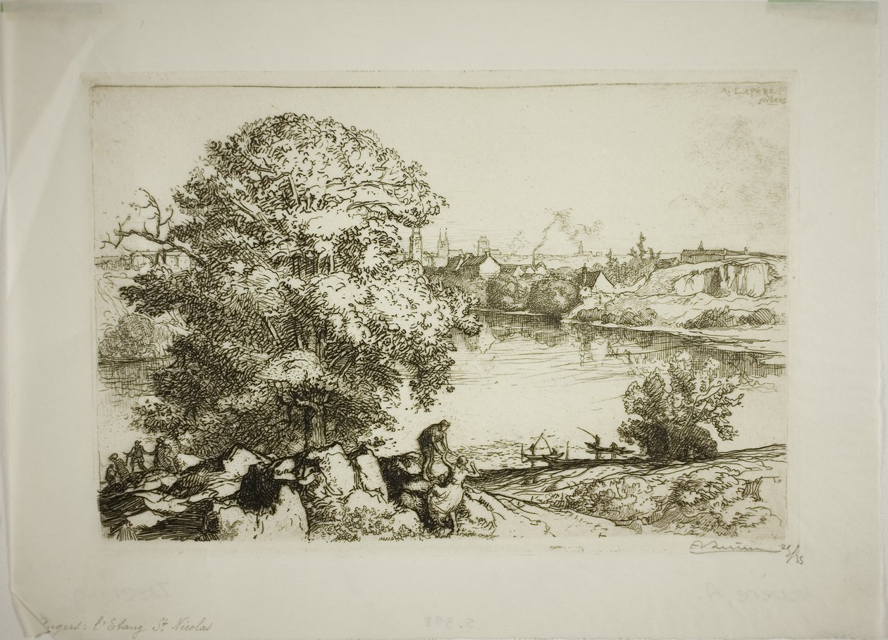 Angers, jezero Saint-Nicolas od Louis Auguste Lepère