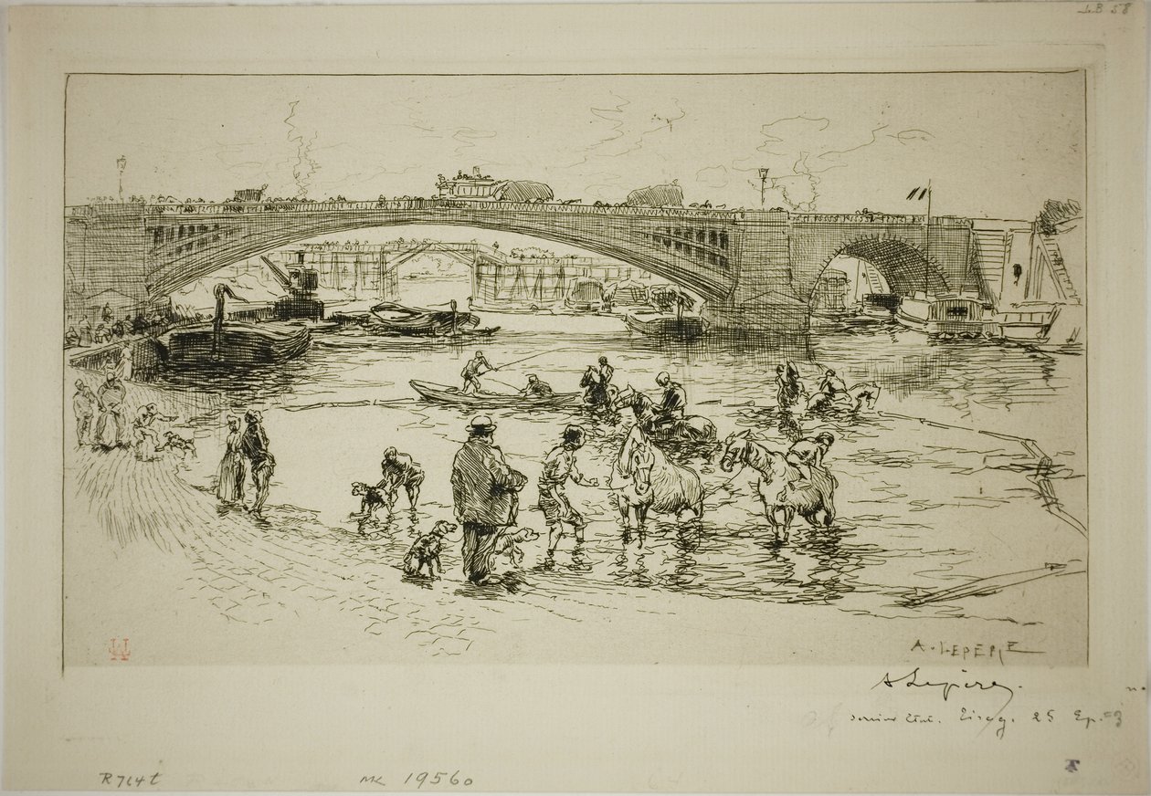 Na mostě Pont Sully od Louis Auguste Lepère