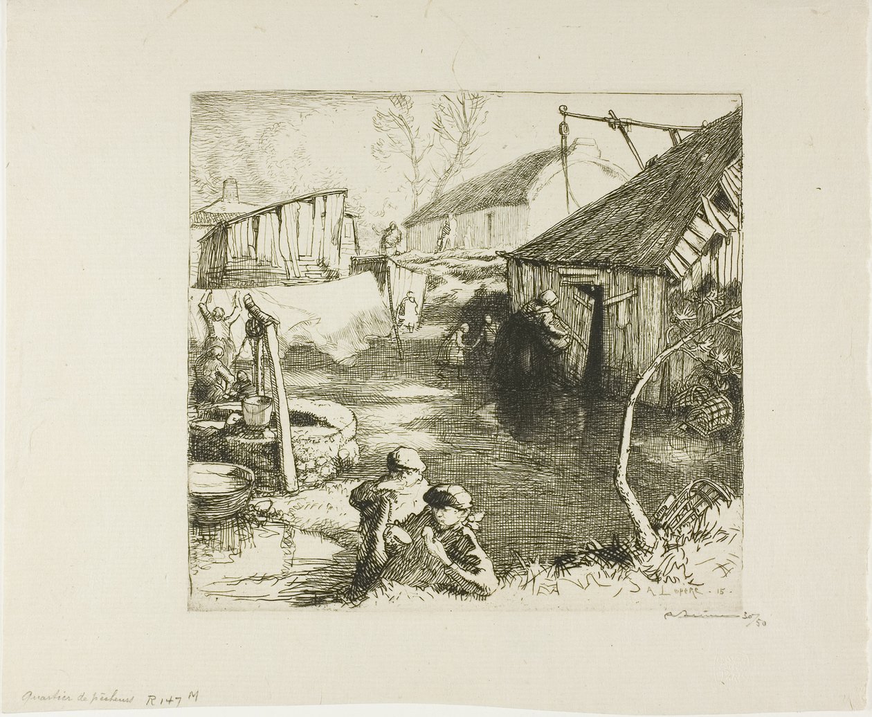 Rybářská čtvrť od Louis Auguste Lepère