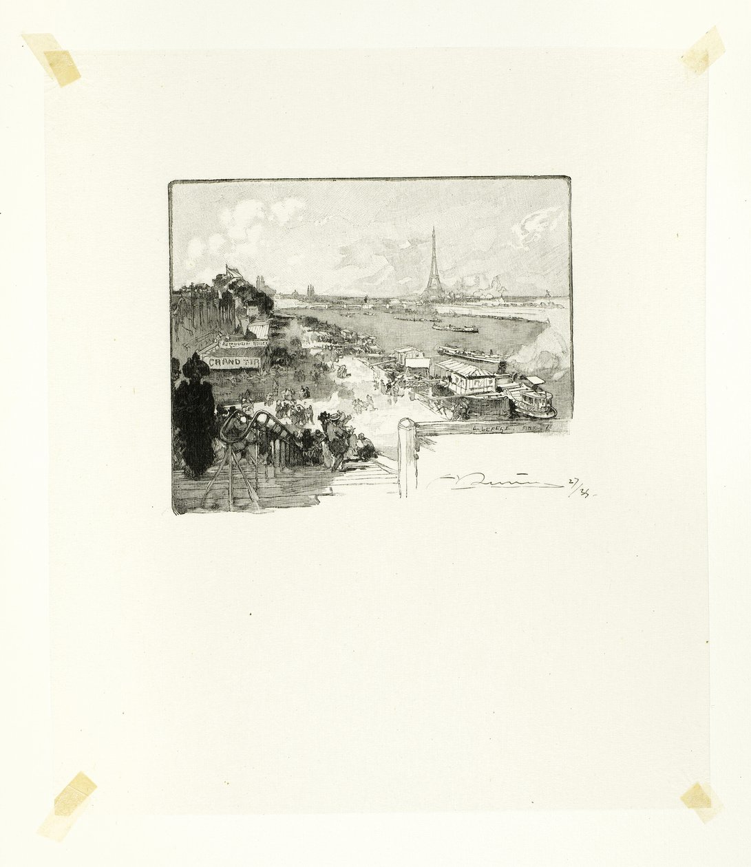 Svítání, čtrnáctá deska z knihy Le Long de la Seine et des Boulevards od Louis Auguste Lepère