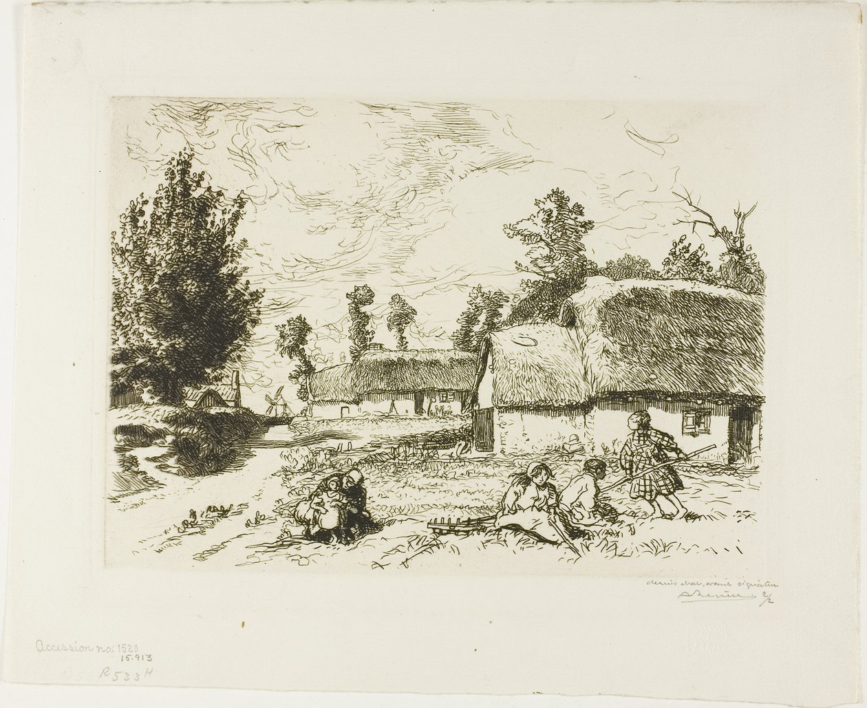 Dvě chaty od Louis Auguste Lepère