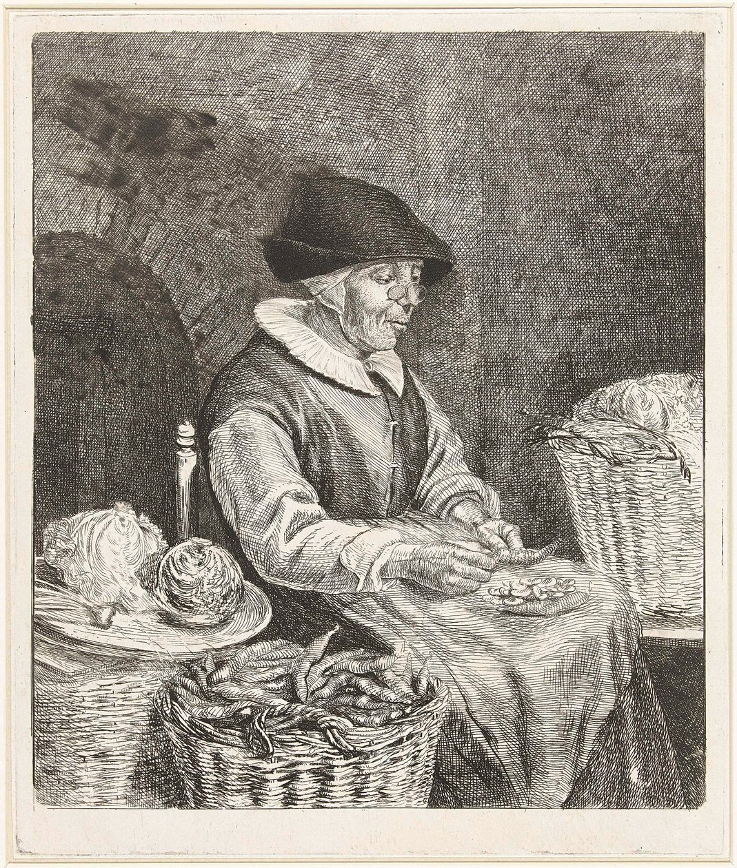 Coclers, L B, Stará žena namáčející fazole (1780, Rijksmuseum Amsterdam) od Louis Bernard Coclers