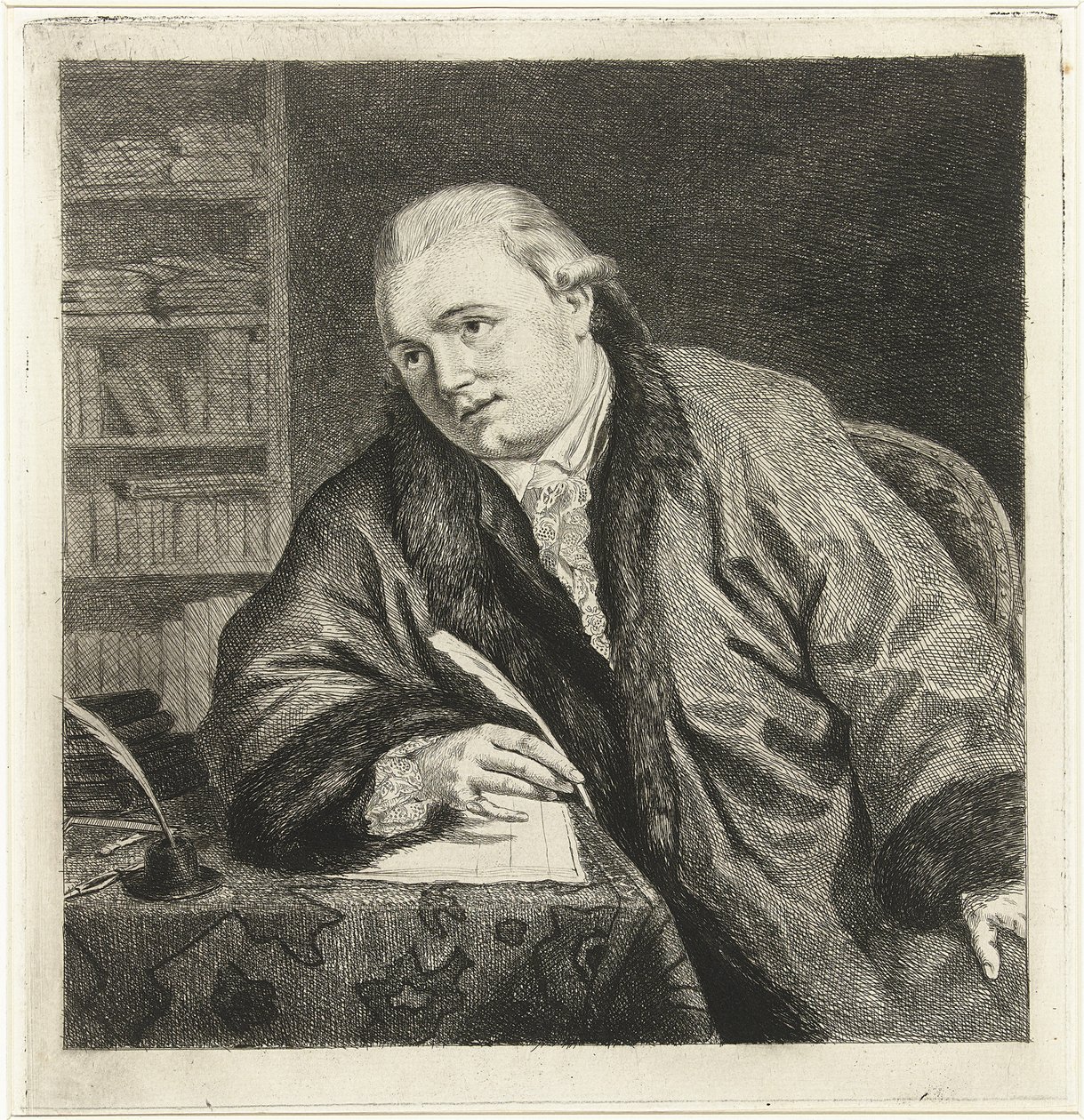 Portrét skladatele a leptaře Johana Antonia Kauclitz Colizziho 1742-1808, 80. léta 18. století od Louis Bernard Coclers