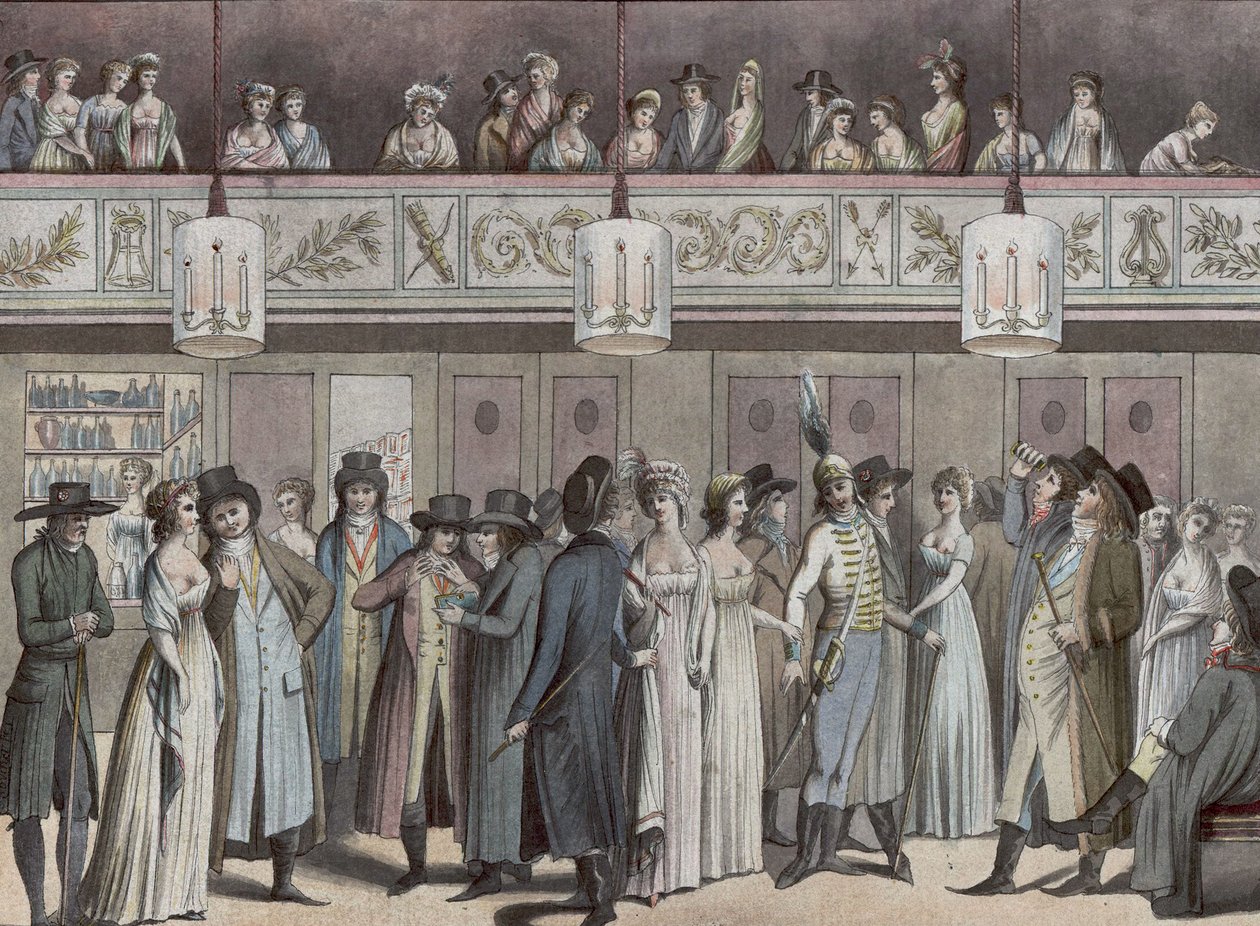 Foyer du Théâtre Montansier v Palais-Royal). Hippolyte Destailleur Collection (1822-1893) od Louis Binet