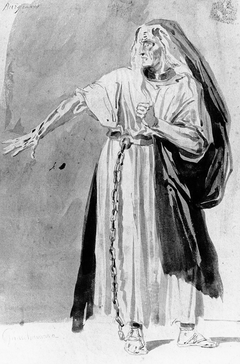 Návrh kostýmů pro film "Les Burgraves" od Victora Huga (1802-85), asi 1843 od Louis Boulanger