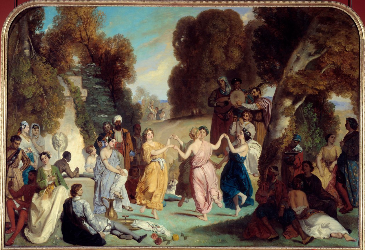 Tanec múz Obraz Louis Boulanger (1806-1867) 1851 Ne. 2,2x3,25 m Paříž, Carnavalet Museum od Louis Boulanger