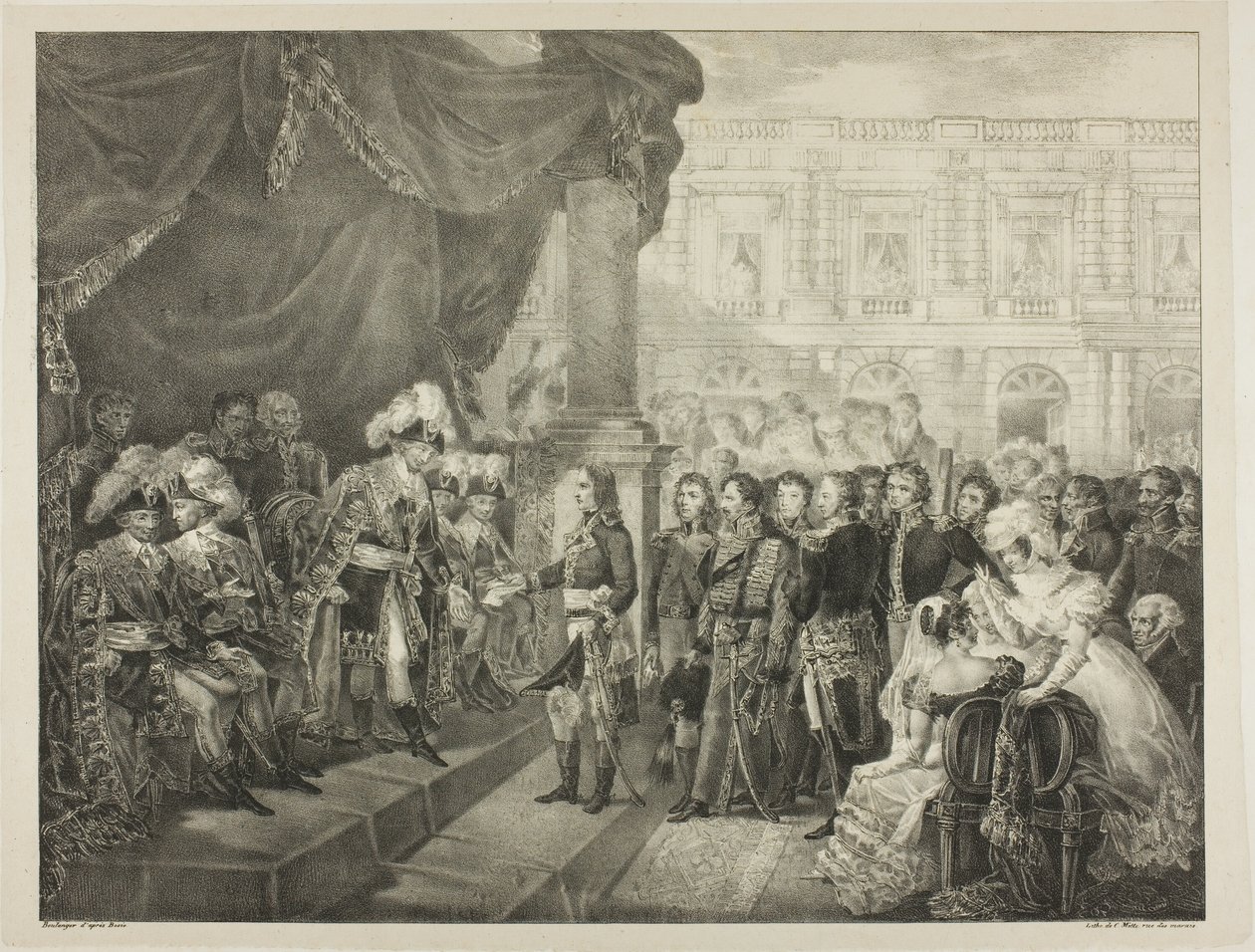 Recepce v adresáři, deska 29 z Politického a vojenského života Napoleona od Louis Boulanger