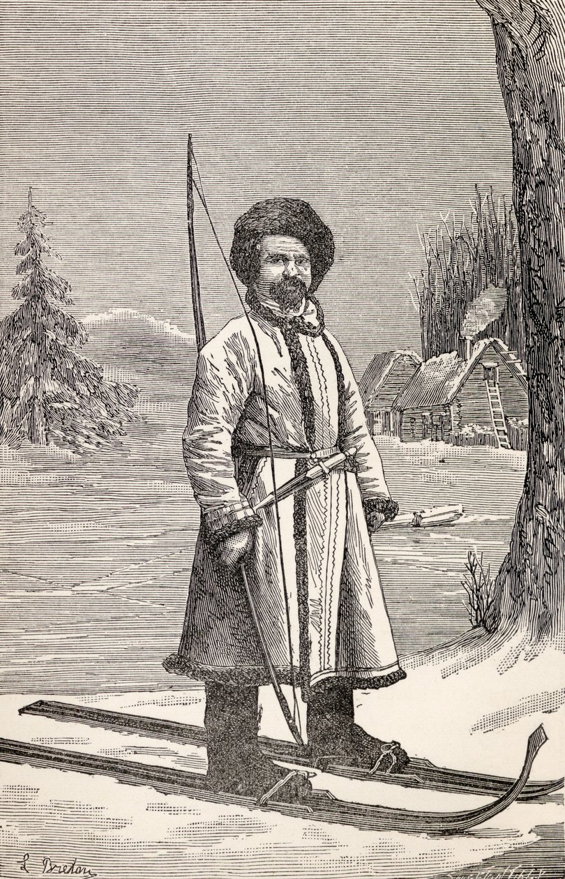 Rodák z ruského Votiaku z „Z Paříže do Pekinu přes sibiřské sněhy“ od Victora Meignana, rytý Smeeton-Tilly (Burne Smeeton (fl. 1840-60) a Auguste Tilly († 1898)), vydáno 1889 (gravi od Louis Breton
