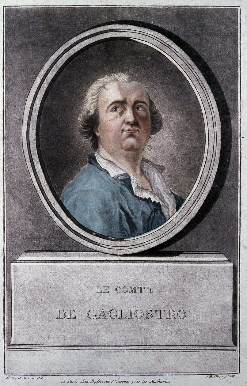 Giuseppe Balsamo, dit Alexander, hrabě z Cagliostro (1743 - 1795) od Brion de la Tour od Louis Brion de la Tour fils