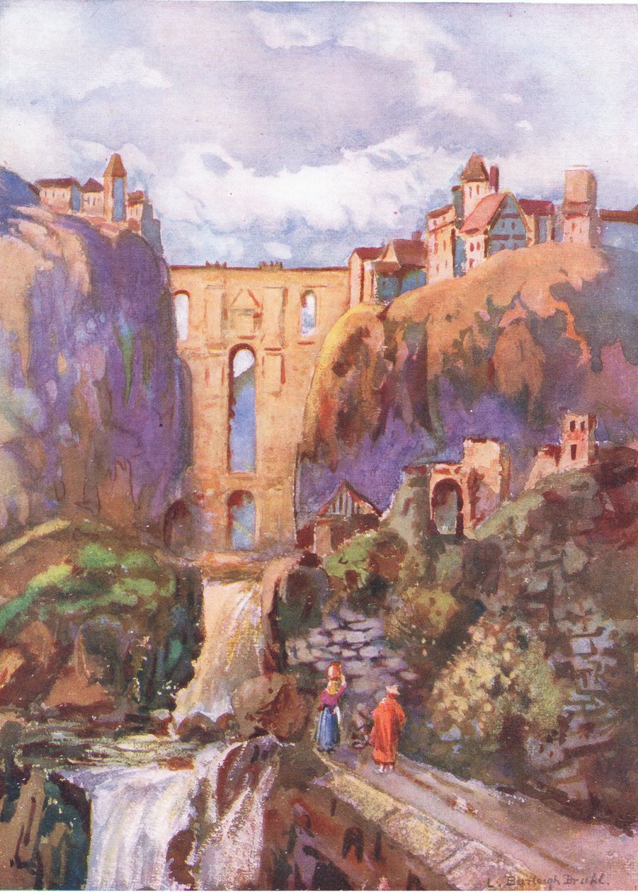 Tajo Ronda, z knihy Hutchinsons Picturesque Europe vydané nakladatelstvím Hutchinson & Son, cca 1930 od Louis Burleigh Bruhl