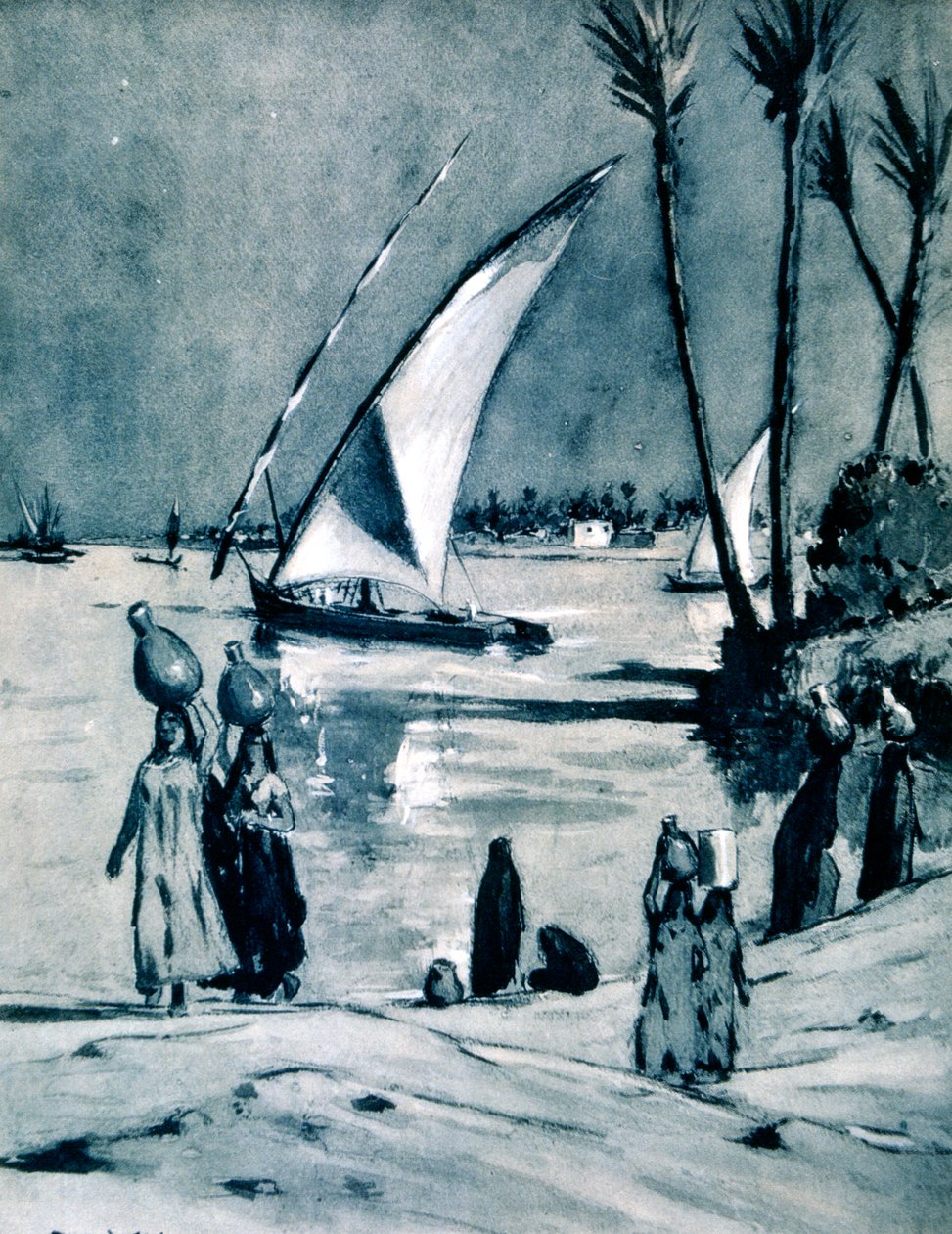 Přenášení vody z Nilu, Káhira, Egypt, 1928 od Louis Cabanes