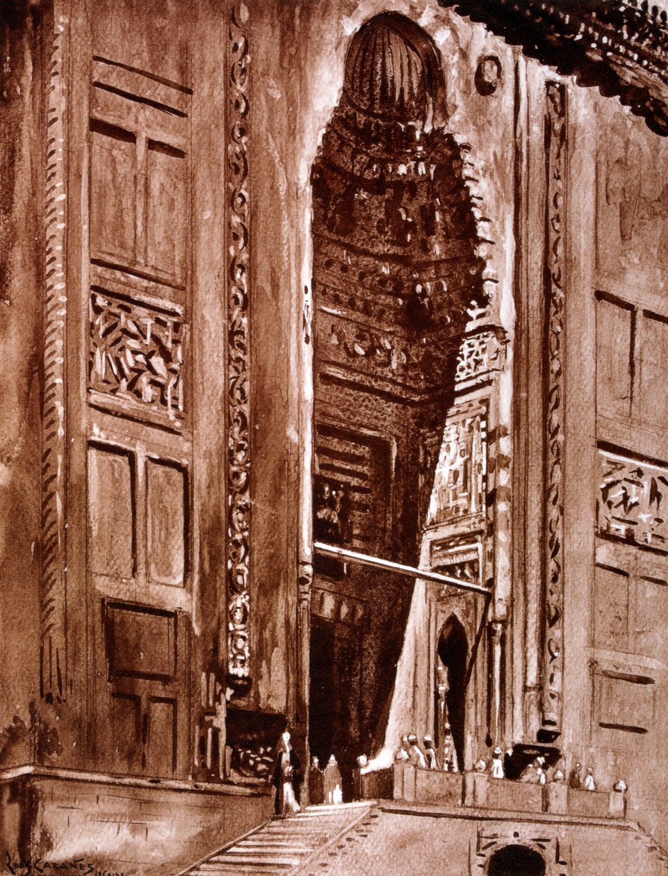 Vchod do mešity sultána Hassana, 1928 od Louis Cabanes