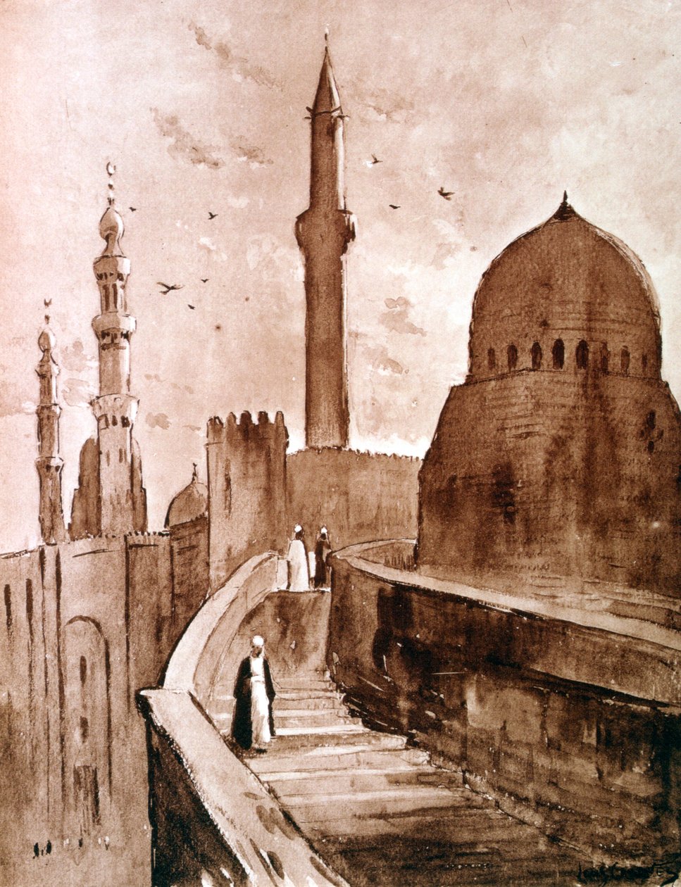 Citadela při východu slunce, Káhira, Egypt, 1928 od Louis Cabanes