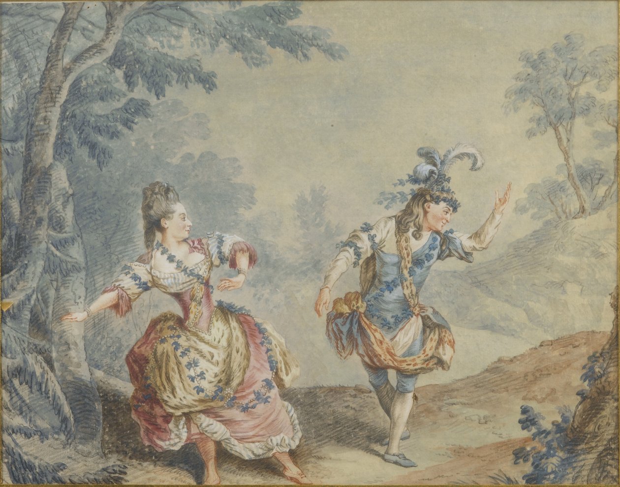 Marie Allard a Jean Dauberval v operním baletu Silvie od Louis Carrogis dit Carmontelle