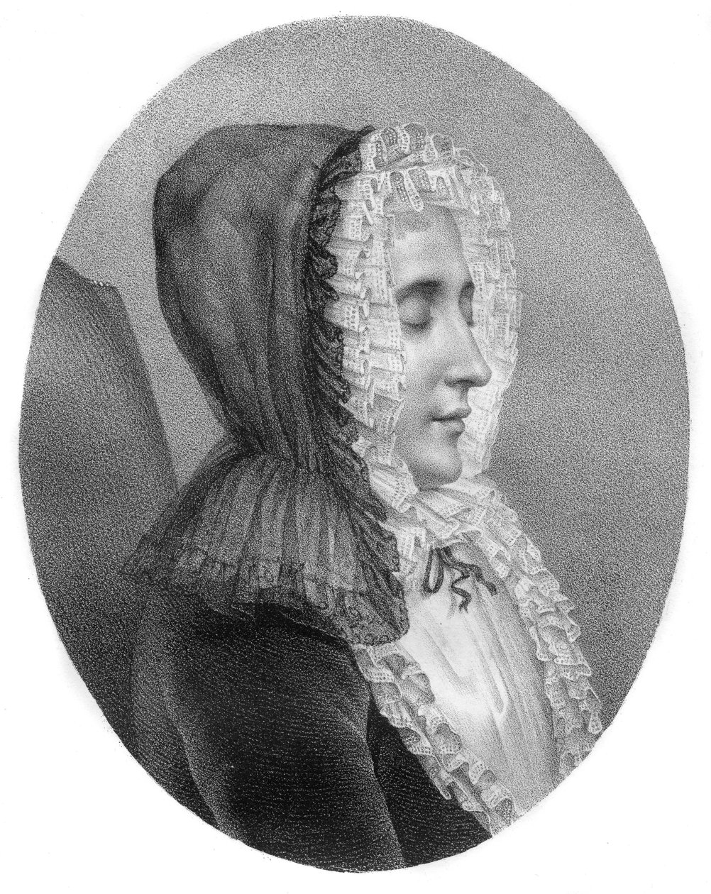 Madame du Deffand - Marie de Vichy-Chamrond (nebo Champrond), Marquise du Deffand - 1697-1780 - rytina Carmontelle - od Louis Carrogis (after) Carmontelle