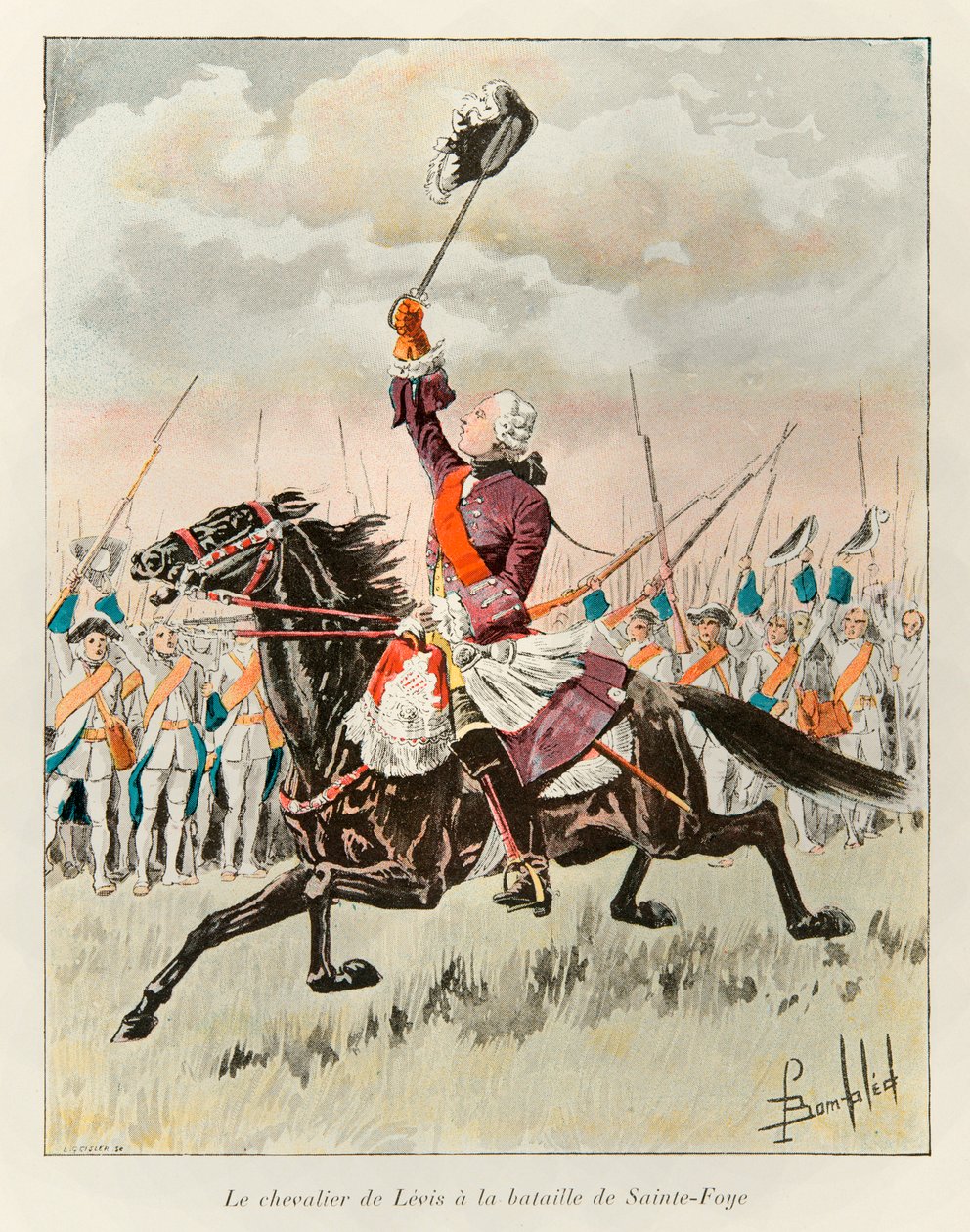 Bombardovaný Louis (1862 - 1927); Chevalier de Levis (Francois Gaston de Levis 1719 - 1787) v bitvě u Sainte Foy v roce 1760 proti Angličanům; Eugene Guenin