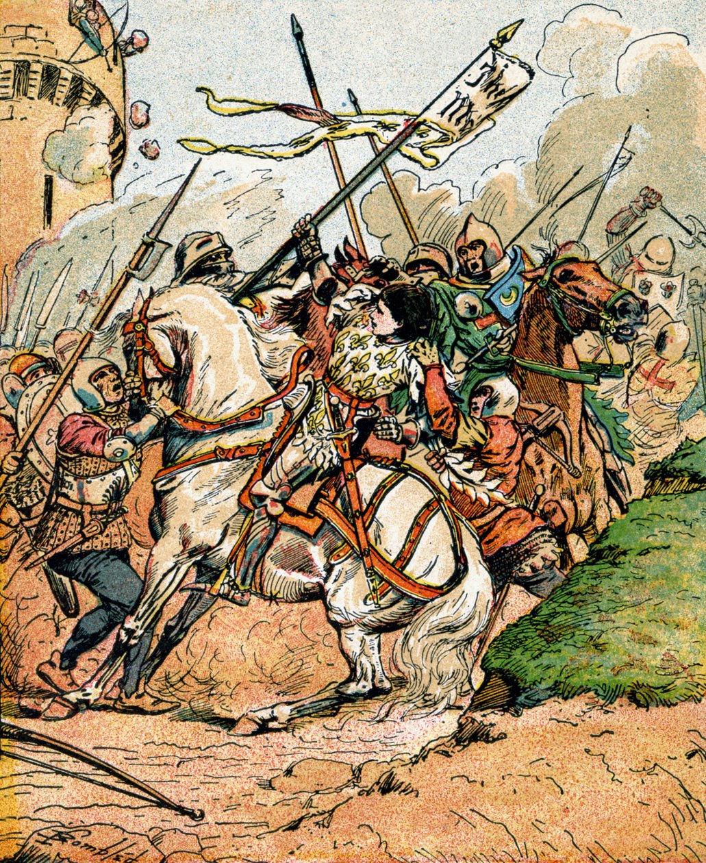 Zajetí Johanky z Arku v Compiegne, kolem roku 1900 (ilustrace) od Louis Charles Bombled