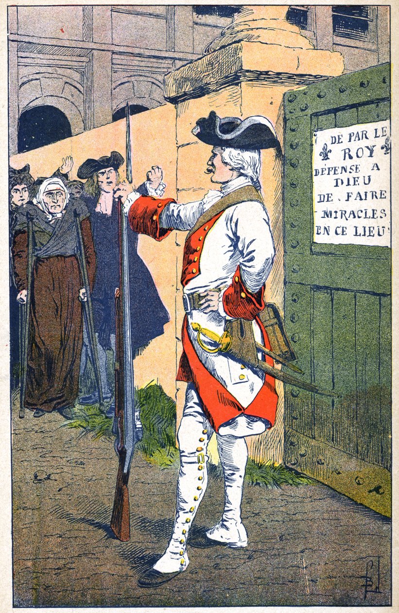 Uzavření hřbitova Saint Medard v Paříži 1732 od Louis Charles Bombled
