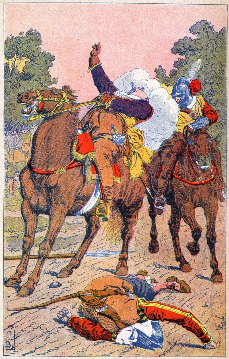 Smrt Gustava II Adolfa Švédska od Louis Charles Bombled