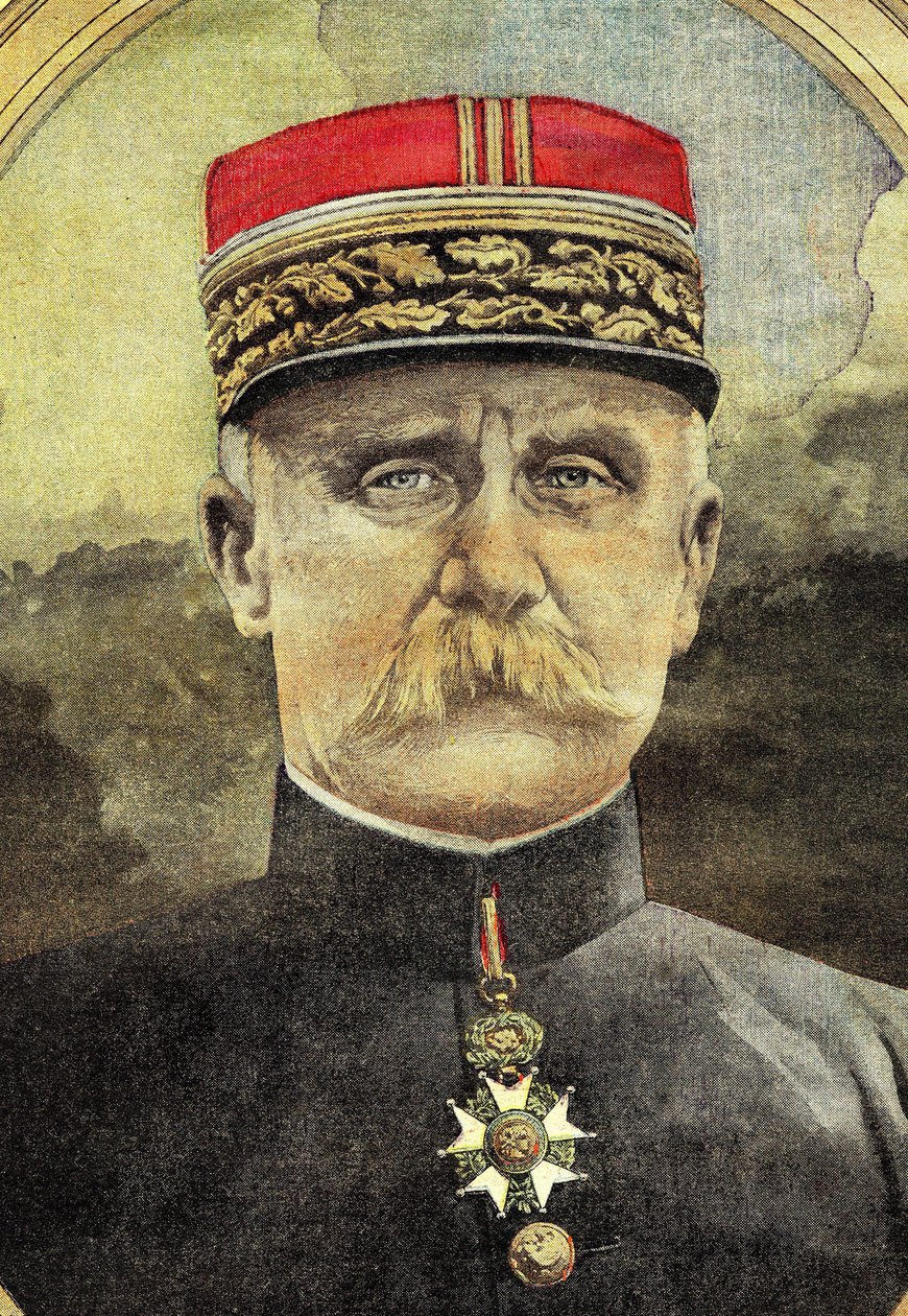 První světová válka: portrét generála Petaina (1856-1951) velícího Armée u Verdunu v roce 1916. Ilustrace 20. století od Louis Charles Bombled
