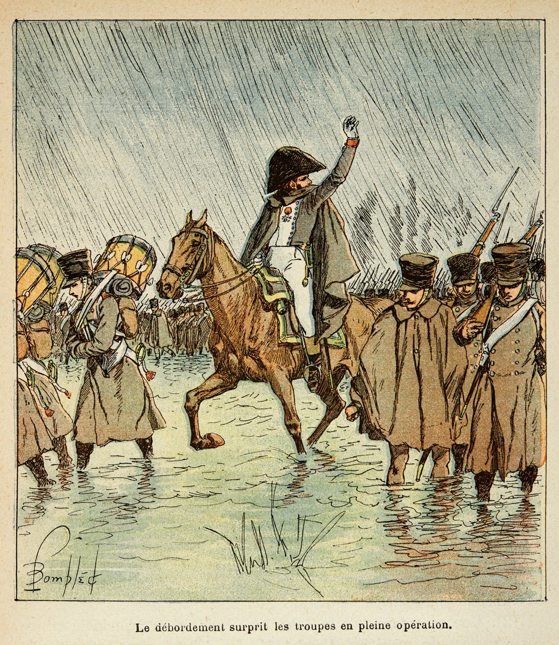 Ilustrace Bombleda Louise (1862-1927) z knihy "Památka svaté Heleny" od hraběte Emmanuela de Las Cases (1766-1842): Imperiální armáda v roce 1813, soukromá sbírka od Louis Charles Bombled