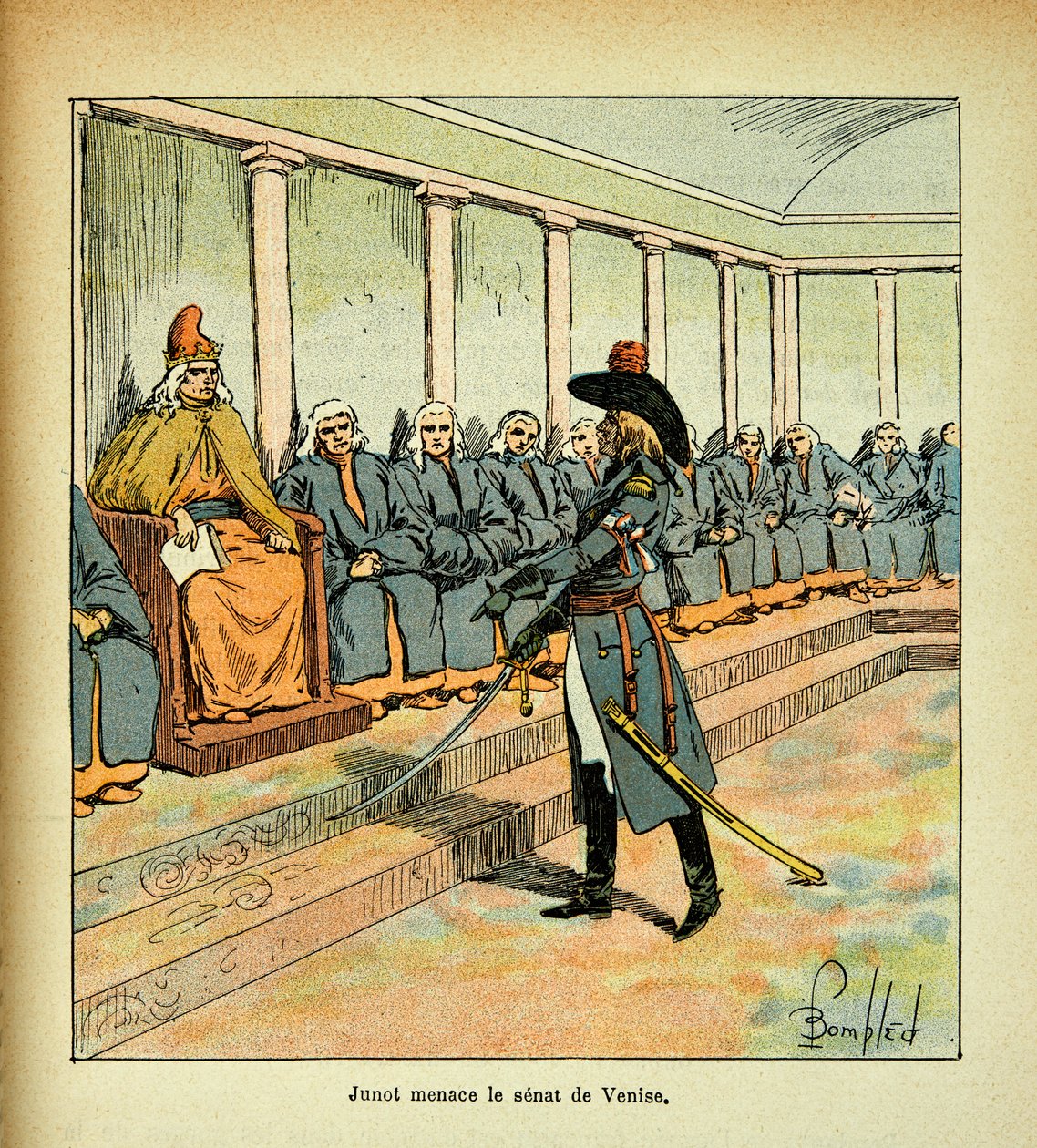 Ilustrace Bombled Louis (1862-1927) z knihy „Památník svaté Heleny“ od hraběte Emmanuela de Las Cases (1766-1842): Junot (Jean Andoche Junot, vévoda z Abrantes, známý jako La Tempete od Louis Charles Bombled