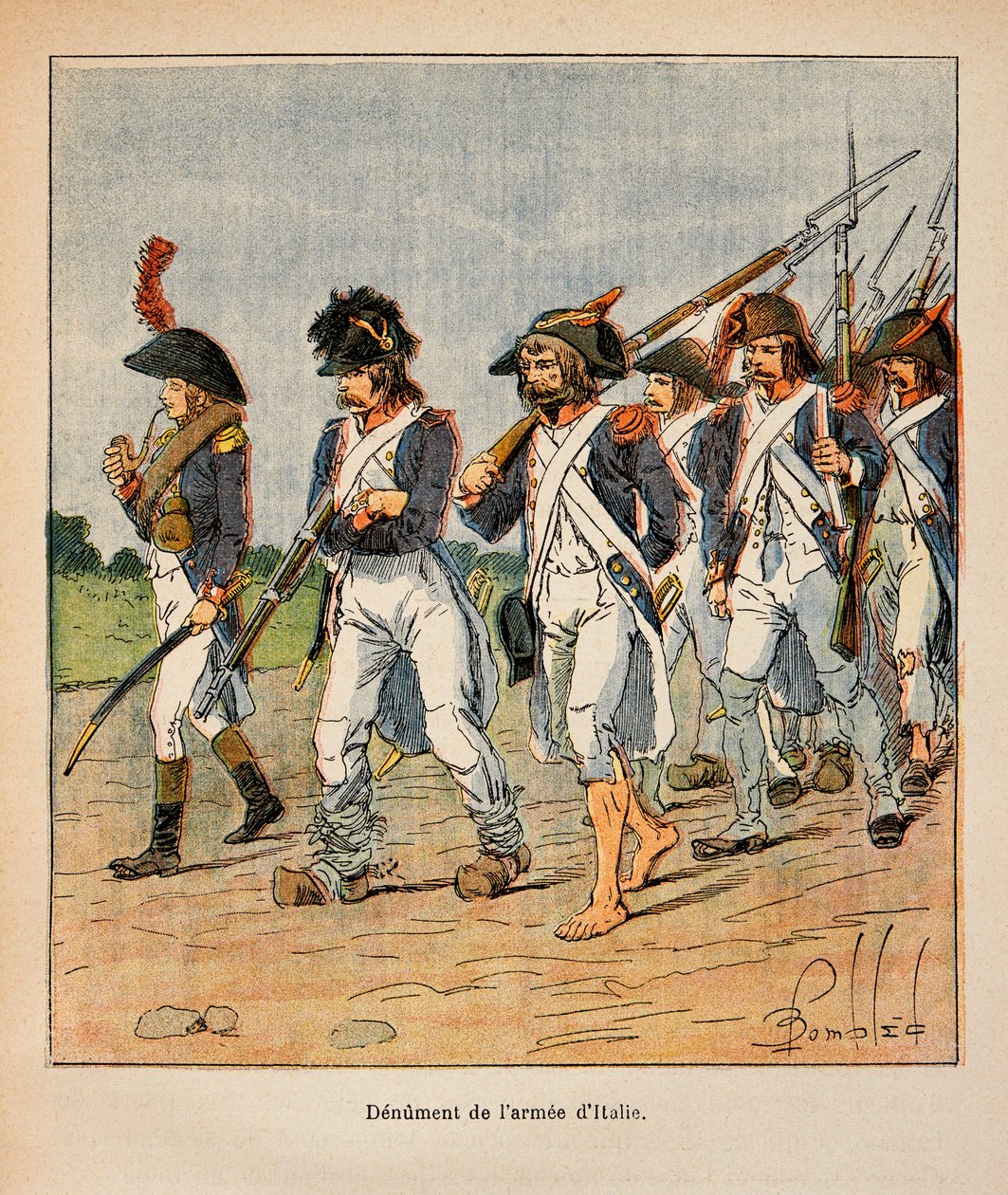 Ilustrace Bombled Louis (1862-1927) z knihy „The Memorial of Saint Helene“ od hraběte Emmanuela de Las Cases (1766-1842): Denuace of the Armee of Italy, Soukromá sbírka od Louis Charles Bombled