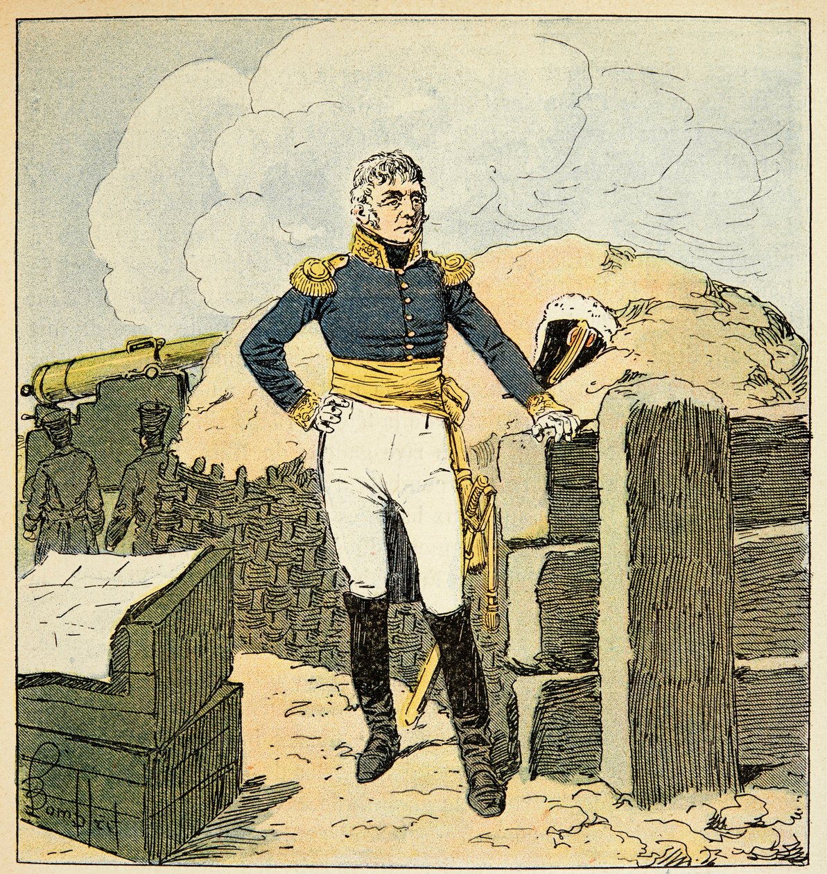 Ilustrace Bombled Louis (1862-1927) z knihy "Památka svaté Heleny" od hraběte Emmanuela de Las Cases (1766-1842): Portrét marechala Francoise Josepha Lefebvra (1755-1820), vévody z Dantzigu, soukromá sbírka od Louis Charles Bombled
