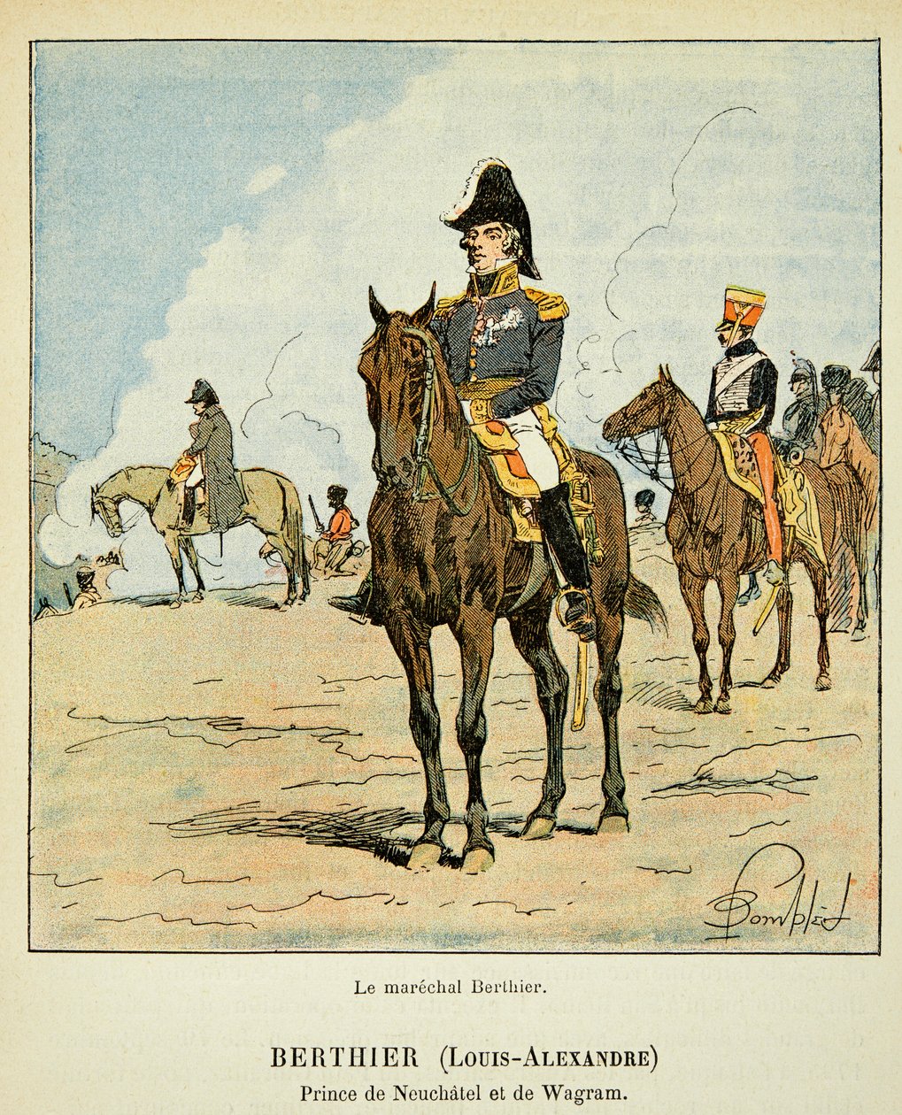 Ilustrace Bombled Louis (1862-1927) z knihy "Památka svaté Heleny" od hraběte Emmanuela de Las Cases (1766-1842): Alexandr Berthier (1753-1815), kníže z Neufchatelu a Wagramu, soukromá sbírka. od Louis Charles Bombled