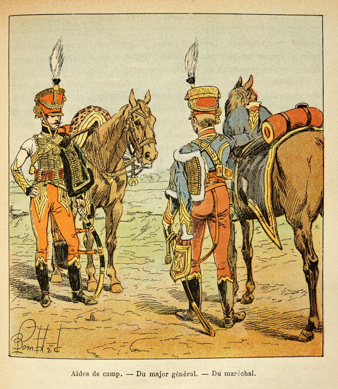 Ilustrace Bombled Louis (1862-1927) z knihy "Památka svaté Heleny" od hraběte Emmanuela de Las Cases (1766-1842): Aide de camp velké armády: generálmajora a marechala, soukromá sbírka od Louis Charles Bombled