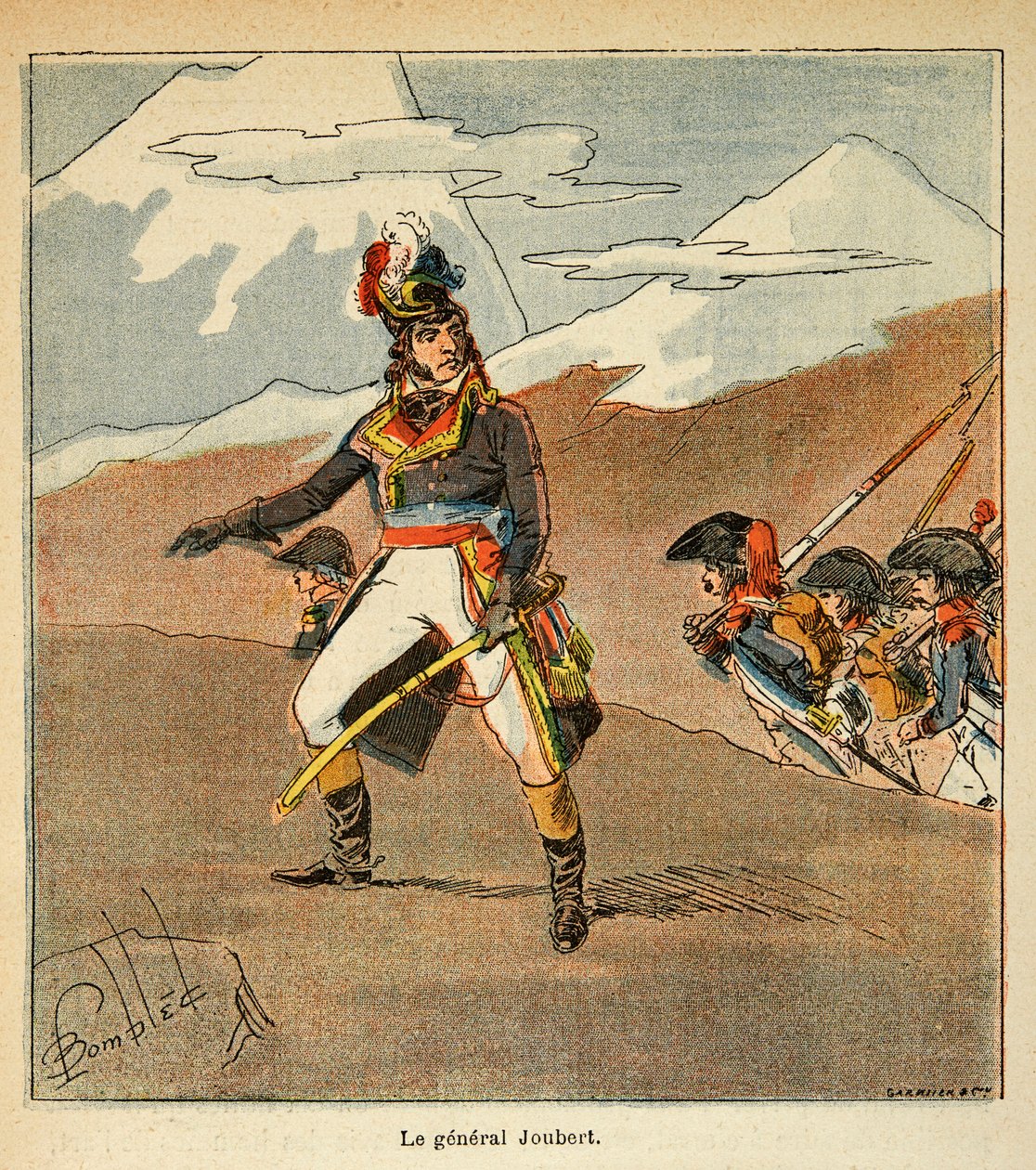 Ilustrace Bombardovaného Louise (1862-1927) z knihy „Památník svaté Heleny“ od hraběte Emmanuela de Las Cases (1766-1842): Portrét generála Jouberta (1769-1799), soukromá sbírka od Louis Charles Bombled
