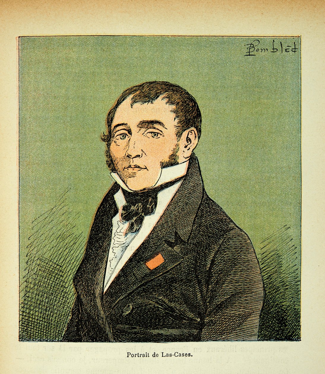 Ilustrace Bombardovaného Louise (1862-1927) z knihy „The memorial se Sainte Helene“ od hraběte Emmanuela de Las Cases (1766-1842): Portrét Las Cases, soukromá sbírka od Louis Charles Bombled