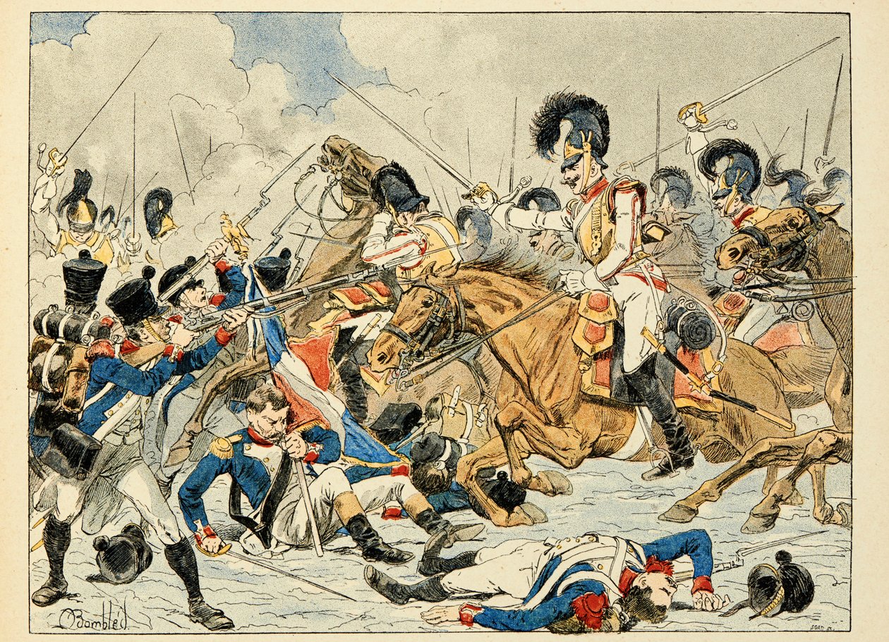 Ilustrace převzatá z knihy „Les heros du Siecle“, neoficiální recitace Dicka de Lonlay a ilustrované Louisem Bombledem (1862-1927) od Louis Charles Bombled