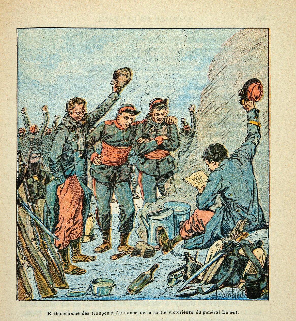 Armáda na Loiře od Eugena Sergenta, dit Grenest, ilustrovaná Louisem Bombledem (1862-1927) (francouzsko-německá válka; kampaň 1870-1871): výstup generála Ducrota na od Louis Charles Bombled