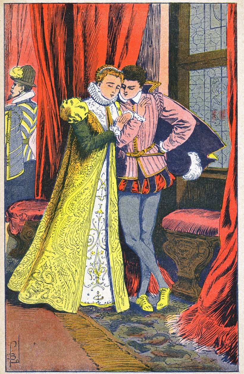 Marie Stuartovna a Francois II z Francie od Louis Charles Bombled