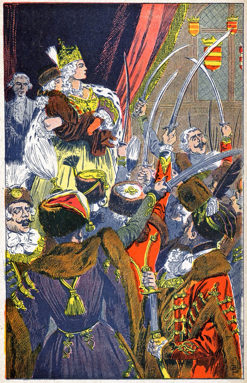 Marie Terezie Rakouská a Maďaři od Louis Charles Bombled