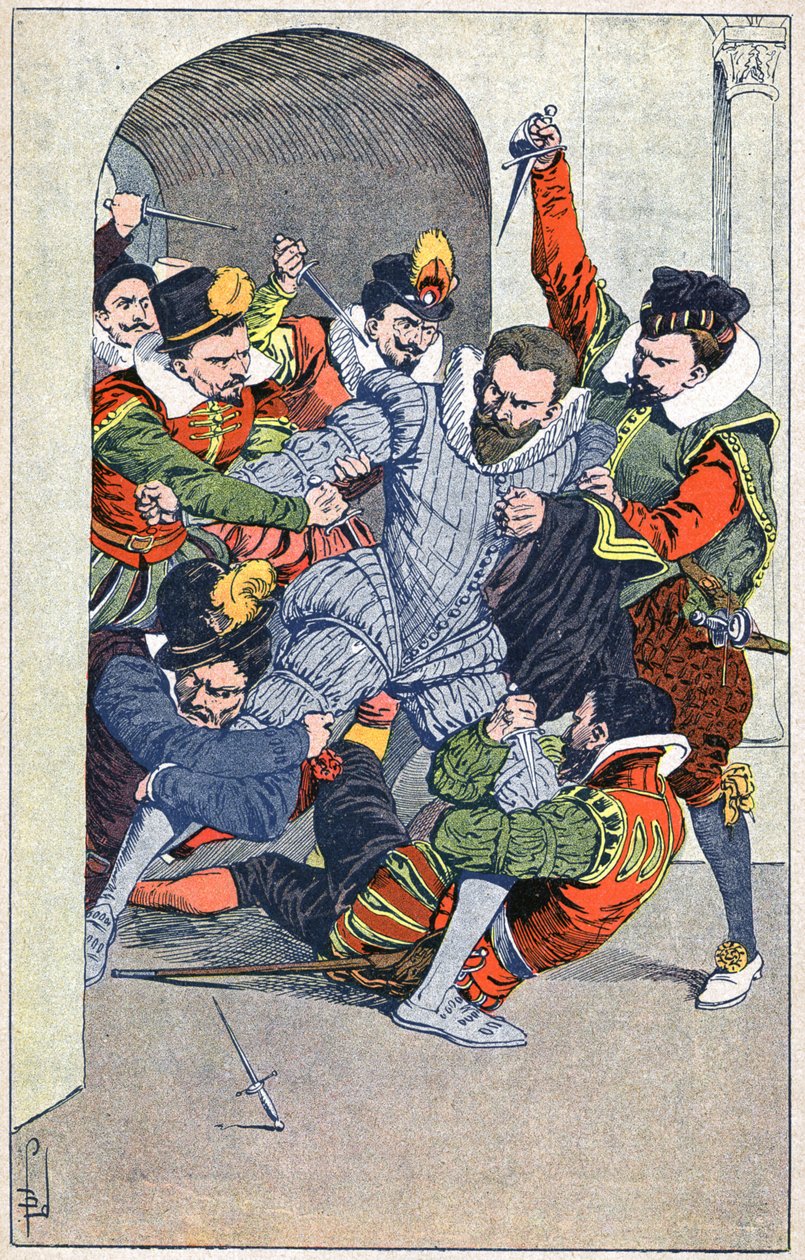 Vražda Henriho I., vévody z Guise, v Blois v roce 1588. od Louis Charles Bombled