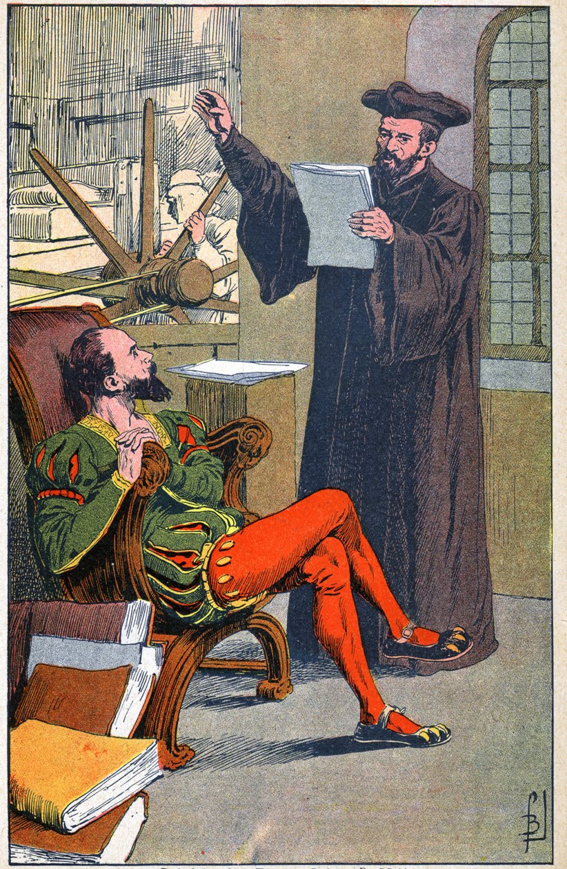 Rabelais v tiskárně Etienna Doleta od Louis Charles Bombled