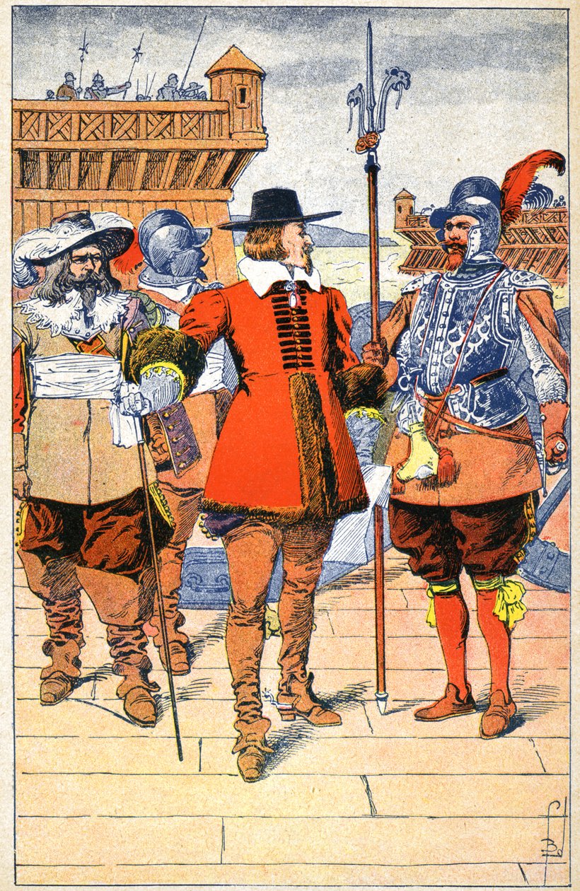 Richelieu v sídle La Rochelle od Louis Charles Bombled