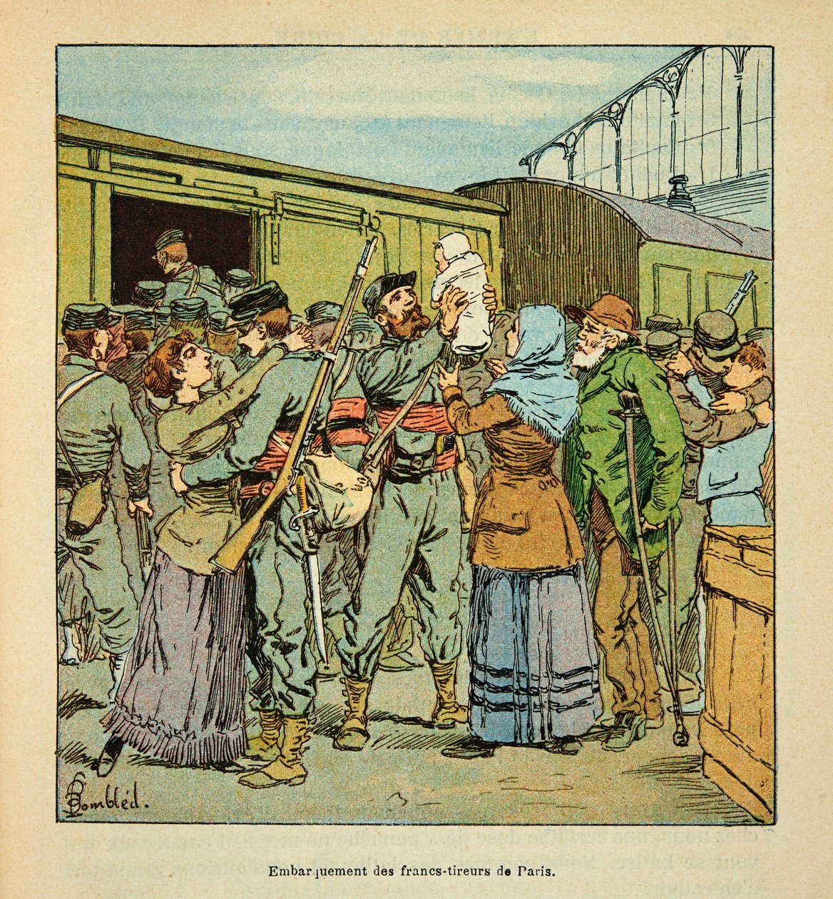 Armáda na Loiře od Eugena Sergenta, známého jako Grenest, ilustrovaná Louisem Bombledem (1862-1927) (francouzsko-německá válka; kampaň 1870-1871): 1870, soukromá sbírka od Louis Charles Bombled