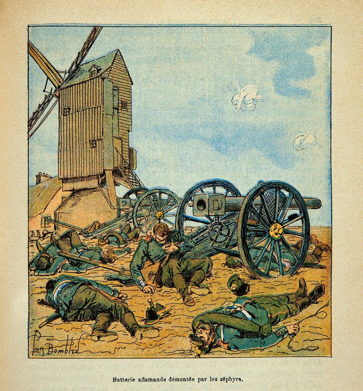 Armee of the Loire od Eugena Sergenta, známého jako Grenest, ilustrované Louisem Bombledem (1862-1927) (francouzsko-německá válka; kampaň 1870-1871): Německá baterie demontovaná Zephyrs (lehká pěchota Afriky) během bojů z Beaune La Rolande v od Louis Charles Bombled